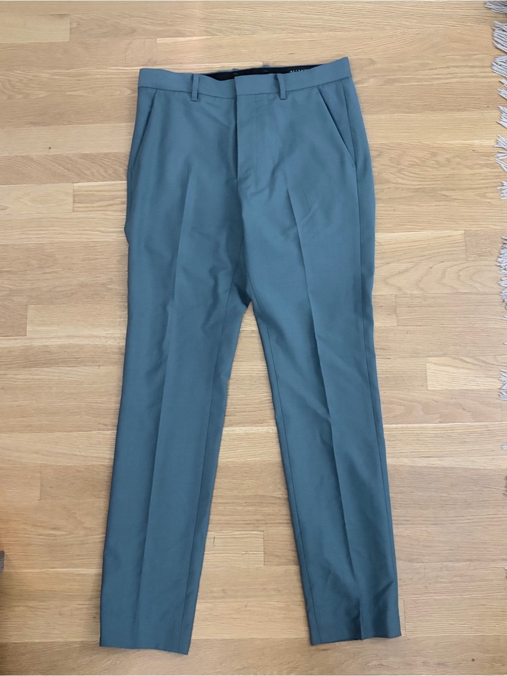 All Saints Men's Slim Dress Pants in Petrol Blue